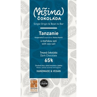 Míšina čokoláda 65% hořká čokoláda Tanzanie s mořskou solí 50 g