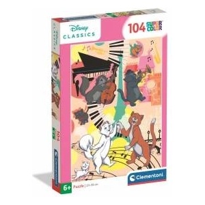 Clementoni -CLE puzzle 104 SuperKolor Aristocats 25048