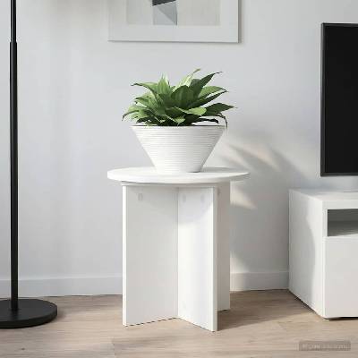 vidaXL Стойка за растения 2 бр. Бяло Ø40 x 40 см Инженерна дървесина (899726)