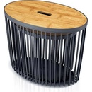 Prosperplast Set 2 univerzálnych oválnych košov CLUBO s bambusovými vekami 30 + 55 l antracit