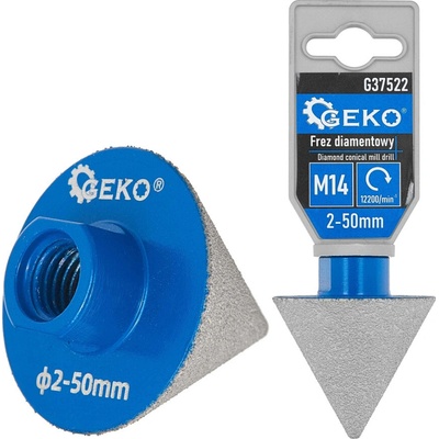 Brúsny diamantový kužeľový kotúč 2-50 mm, upnutie závit M14, GEKO