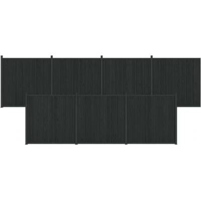 vidaXL Plotový panel 7 ks 1230 x 186,5 cm WPC a hliník Černá