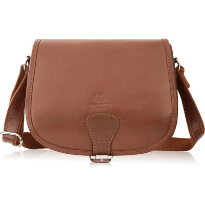 Paolo Peruzzi dámska kožená crossbody kabelka z lícovej kože koňak T-39-KCG