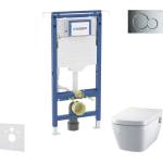 Geberit Duofix - Комплект от предстена инсталация, тоалетна чиния и седалка Tece One, бутони Sigma01, Rimless, SoftClose, лъскав хром SANI11CT1100 (SANI11CT1100)