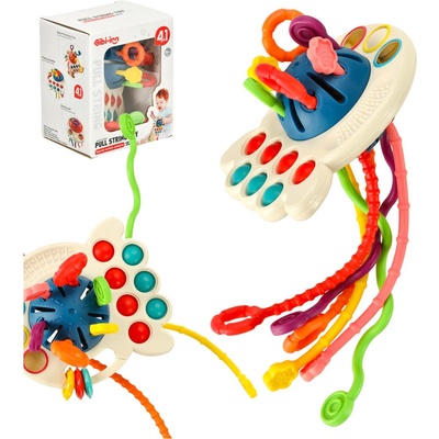 IKO senzorická hračka Bibiinn baby hryzátko modrá