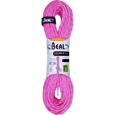 Beal Полувъже Beal Ice Line 8, 1 mm Half rope - Fuchsia - размер 60 m (309-0050-0212)