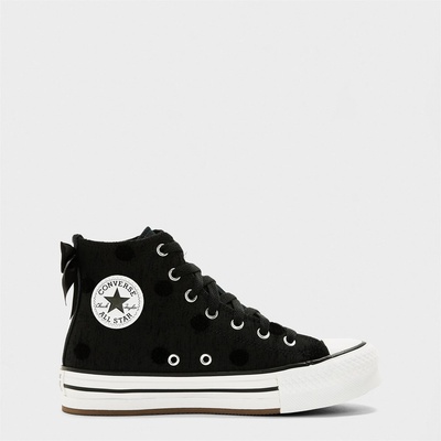 Converse Маратонки Converse Kids' Lift Bow Canvas High-Top Trainers - Black/White