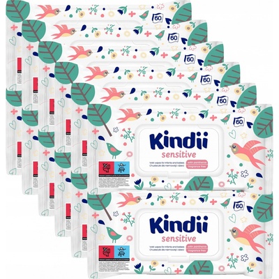 Kindii SENSITIVE Vlhčené ubrousky 12 x 60 ks
