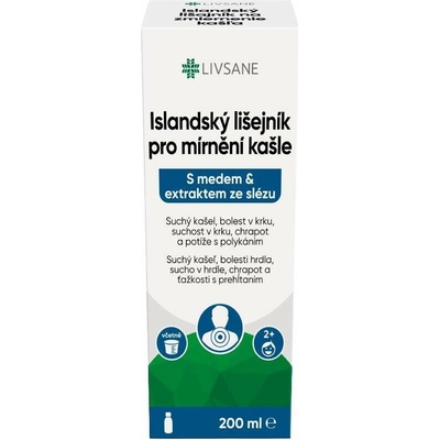 Livsane Islandský lišejník sirup proti kašli 200 ml