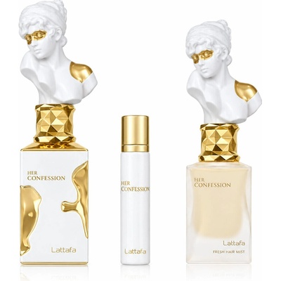 Lattafa Her Confession EDP 100 ml + EDP 12 ml + vůně do vlasů 50 ml