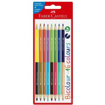 Faber-Castell Моливи Bicolor, 16 цвята, 8 броя (1015120682)