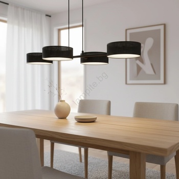 Emibig Люстра на кабел DRUMZ 4xE14/10W/230V, черна (EB0266)