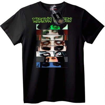 NOONEBRAND Тениска Marilyn Manson Очи - 2XL, Black