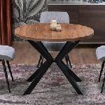 Halmar Кръгла разтегателна трапезна маса peroni орех / черен (hal-peroni-round-ext-walnut-blk)
