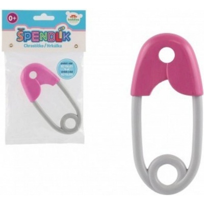 Teddies Chrastítko špendlík plast 12cm růžovošedé 12x19cm – Zboží Dáma