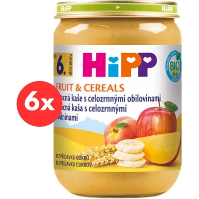 HiPP BIO Ovocná kaša s celozrnnými obilninami 6 x 190g