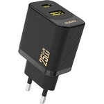 Dudao A26T мрежово зарядно устройство с USB+Type-C изход, 25 W, PD бързо зареждане, ЧЕРНО GP-190561 (GP-190561)