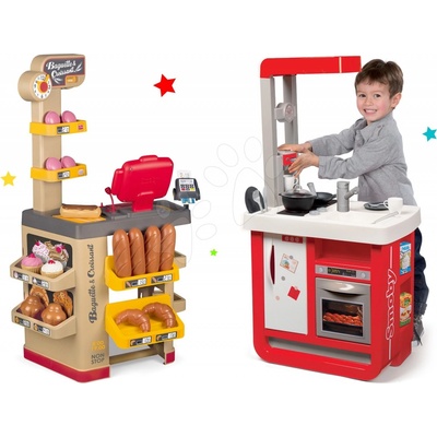 Smoby Set kuchynka elektronická Bon Appetit s kávovarom a pekáreň s koláčmi Baguette&Croissant Bakery
