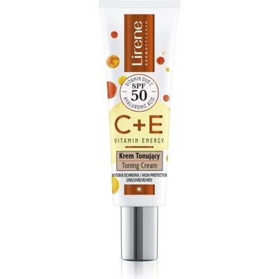 Lirene Vitamin Energy C+E крем за лице да уеднакви цвета на кожата SPF 50 30ml