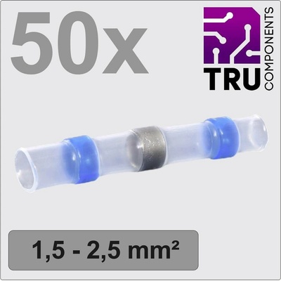 TRU COMPONENTS TC-12888424 krimpovacie spojka so zmršťovacou bužírkou 1.5 mm² 2.5 mm² úplne izolované modrá 50 ks