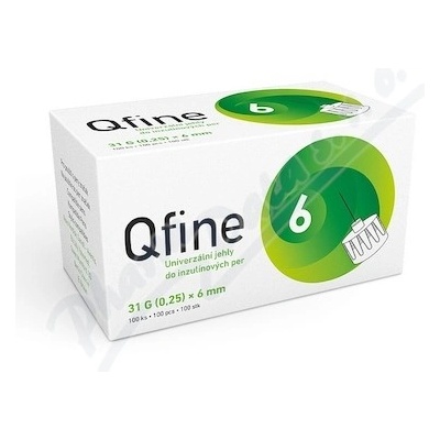 Qfine jehly všechna inzul.pera 0,25 31G x 6 mm 100 ks