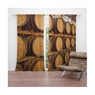 Sablio Závěsy Dřevěné sudy: 2 ks - 140x250 cm - Sablio