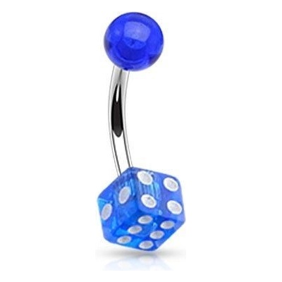 Šperky4U piercing do pupíku hrací kostka BA01024-B