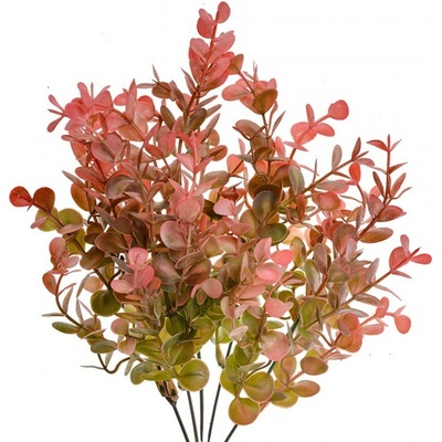 Dekorácia zelená umelá rastlina s červenkastými listami - 12*12*35 cm - Clayre & Eef