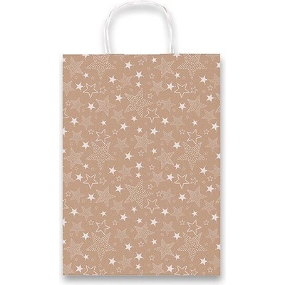 Dárková taška Sadoch Kraft Stelline - 360 x 120 x 410 mm, bílá