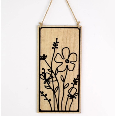 AKCIA! ZÁVES OBRAZ DREVO/KOV 20x0,5x10CM NATUR