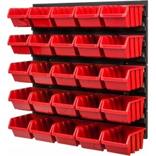 ProfiGaráž Stena na náradie 39x39cm + 25 boxov RED