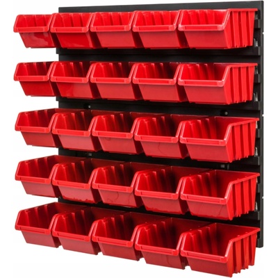 ProfiGaráž Stena na náradie 39x39cm + 25 boxov RED