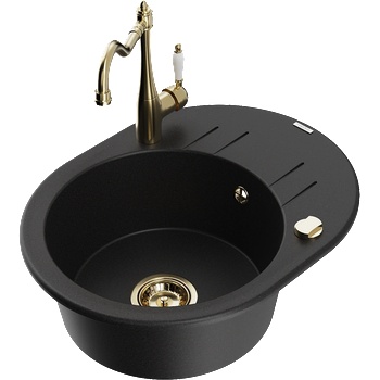 Mexen Kevin гранитна кухненска мивка с 1 отделение, със сушилня и кухненски (6517-77-670700-50)