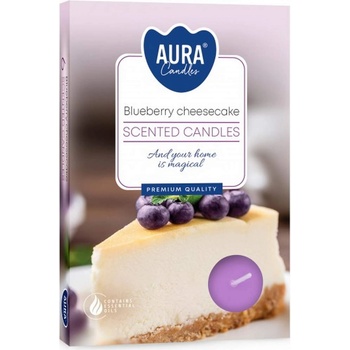 AURA 6 бр. чаени свещи aura с аромат на чийзкейк с боровинки (p15-359)