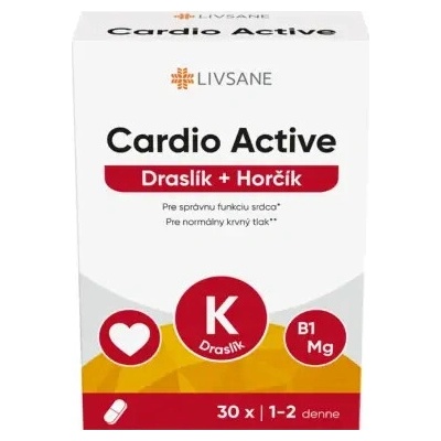 LIVSANE Cardio Active Draslík + Horčík 30 tabliet
