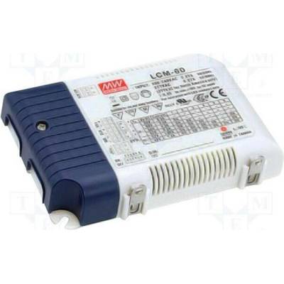 MEAN WELL LCM-60 Napájecí zdroj: spínaný; LED; 60W; 2÷90VDC; 500÷1400mA; 180÷295VAC