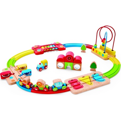Hape Железопътен комплект Hape - Цветовете на дъгата (H3826)