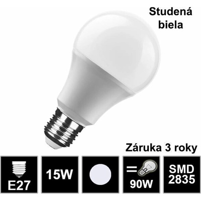 LEDprodukt LED žiarovka E27 15W SMD2835 studená biela