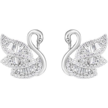 Preciosa Trblietavé strieborné náušnice Labuť Sparkling Swan Glamour 5417 00