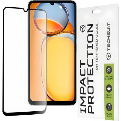 Techsuit защитно пълно покриващо стъкло 111D за Xiaomi Redmi 13C 5G/Redmi 13C 4G/Poco C65/Poco M6 - Черен KP29991