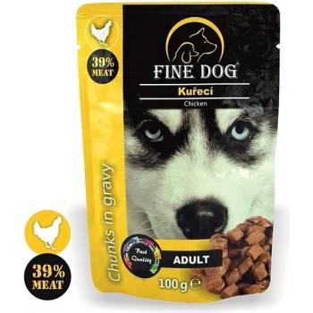 Fine Dog kapsička Adult KURACIE v omáčke 22 x 100 g