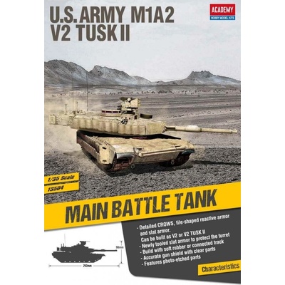 Academy Model Kit tank 13504 U.S Army M1A2 V2 TUSK II 1:35