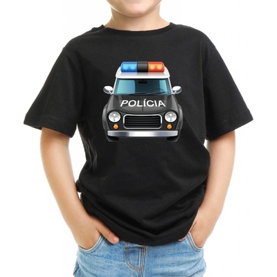 Fajntričko Kids detské tričko Polícia čierna