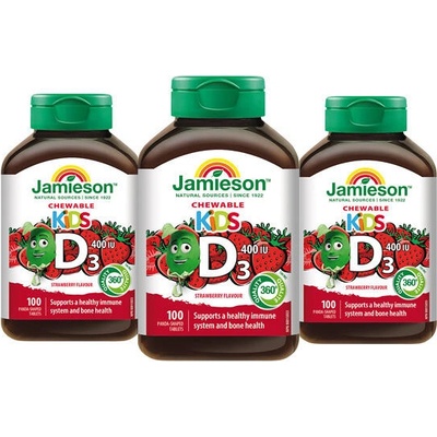 Jamieson Vitamín D3 Kids Jahoda 3 x 100 tablet