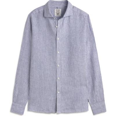 Ecoalf Мъжка риза с копчета Ecoalf Alfredo Linen Stripes Shirt - White Navy Stripes - размер XL (033-2998-0214)