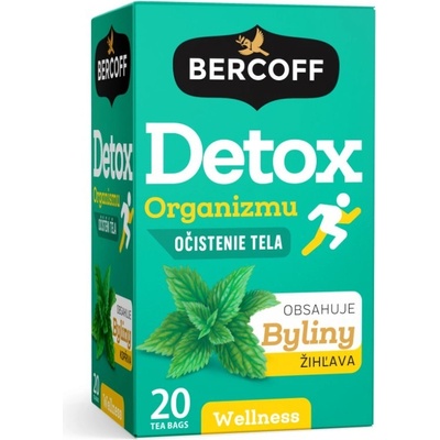 Bercoff Detox organizmu zmes bylín zeleného a čierneho čaju žihľava 20 x 1,5 g