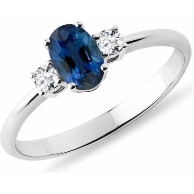 Klenota Zafírový zlatý prsteň s diamantmi k0231032