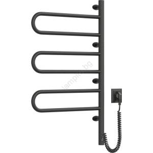 Navin Електрически въртящ се сушилник за кърпи с термостат FOUETTE 120W 80x49 см черен (NV0004)