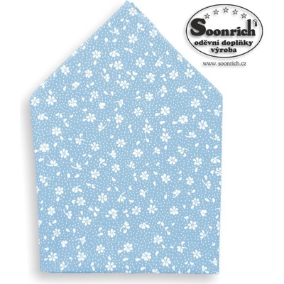 Soonrich kapesník modrý květovaný do klopy saka kaba139