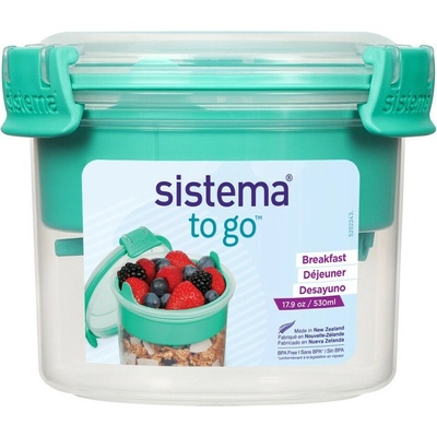 Sistema To Go Dóza na raňajky s miskou a lyžičkou 530 ml zelená